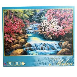 Sure-Lox Schaefer Miles Tranquil Waterfall 2000 Piece Jigsaw Puzzle 2007 8165E